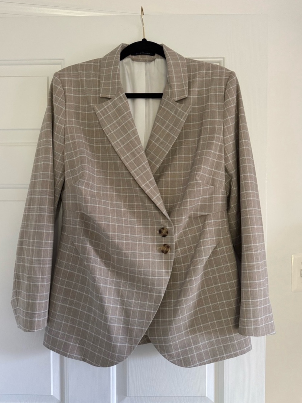 Checkered Blazer in Brown Like New
